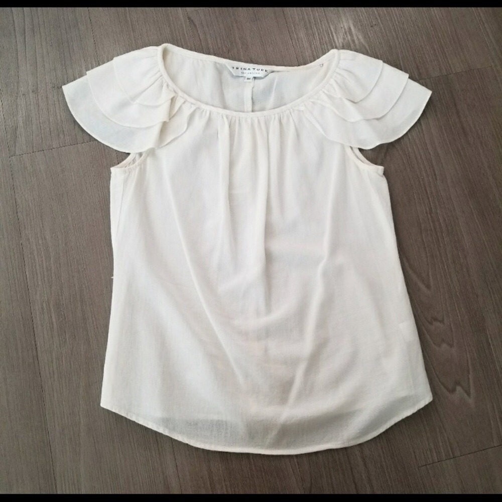 Trina Turk off-white top / blouse, size small